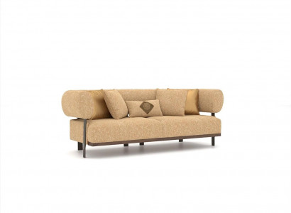  Design Beige Sofa Zweisitzer Couch Luxus Möbel Textil Einrichtung Polstermöbel